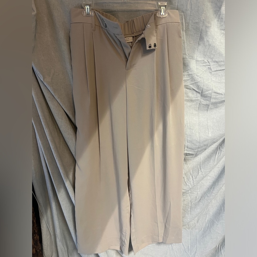 A New Day High-Rise Wide Leg Fluid Pants -Beige Women's 8